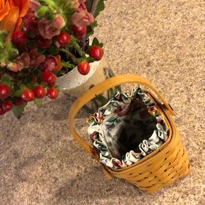 Longaberger Basket with fabric liner and protector with FLAWS